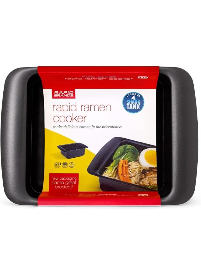 Rapid Ramen Cooker - Microwave Ramen in 3 Minutes - BPA Free and Dishwasher Safe - Black