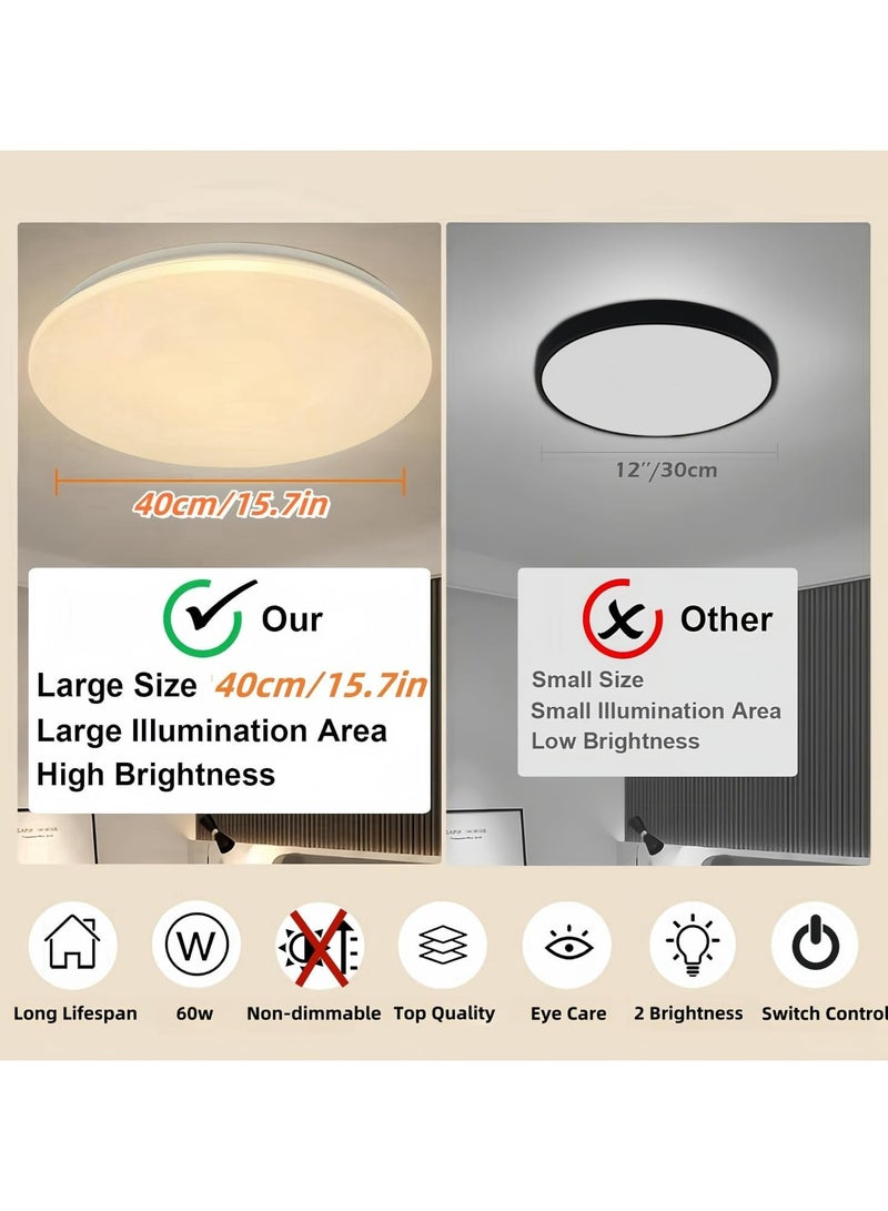 Round LED Ceiling Light Fixture Modern Simple Ultra-thin Flush Mount Ceiling Lamp for Bedroom Living Room Dining Room Kitchen Island Hallway