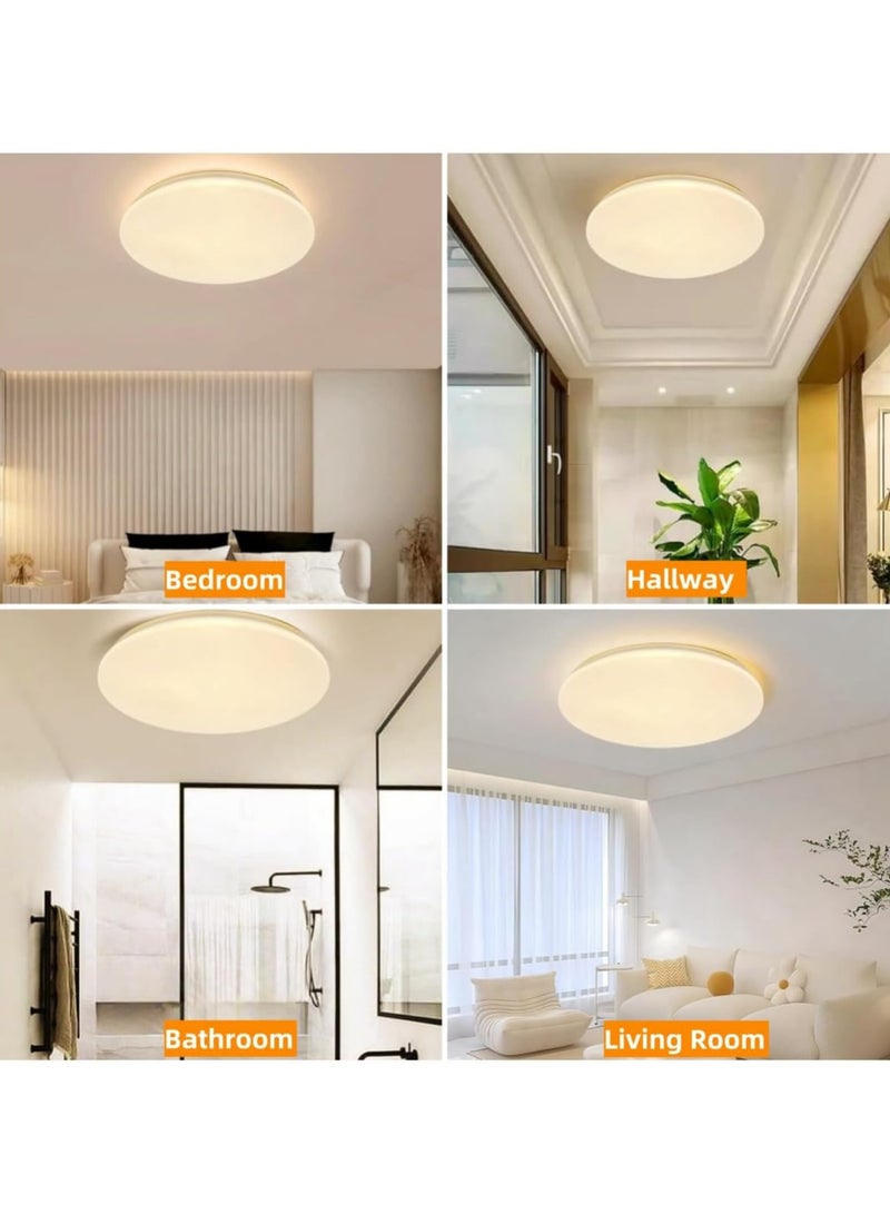 Round LED Ceiling Light Fixture Modern Simple Ultra-thin Flush Mount Ceiling Lamp for Bedroom Living Room Dining Room Kitchen Island Hallway