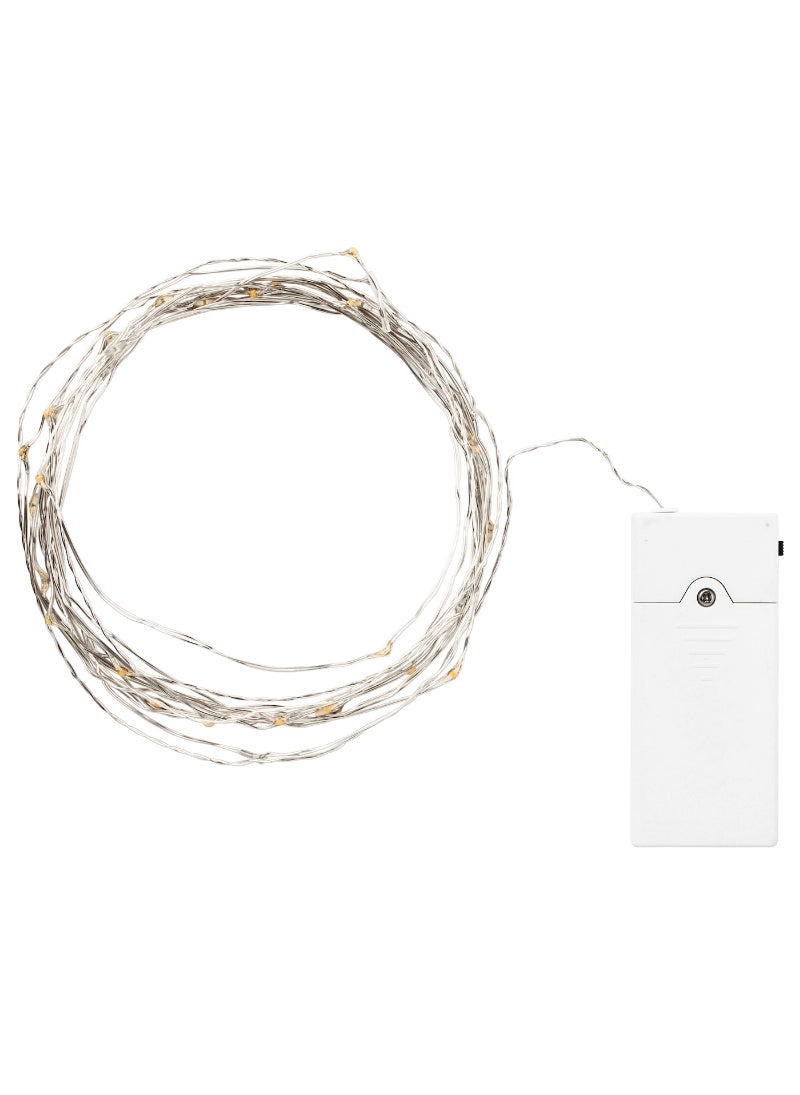 LED lighting chain with 40 lights, indoor/battery-operated silver-colour