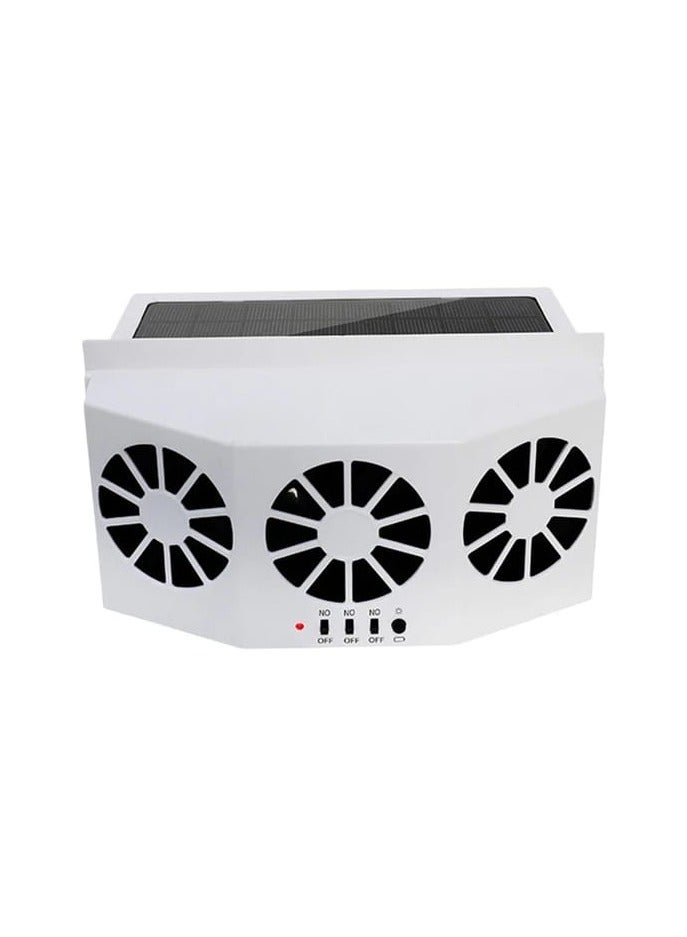 Car Solar Powered Window Exhaust Fan,Car Air Purifier,Car Solar Power Air Vent Radiator Fans for Backseat or Frontseat,Vehicle Ventilation Fan(White)