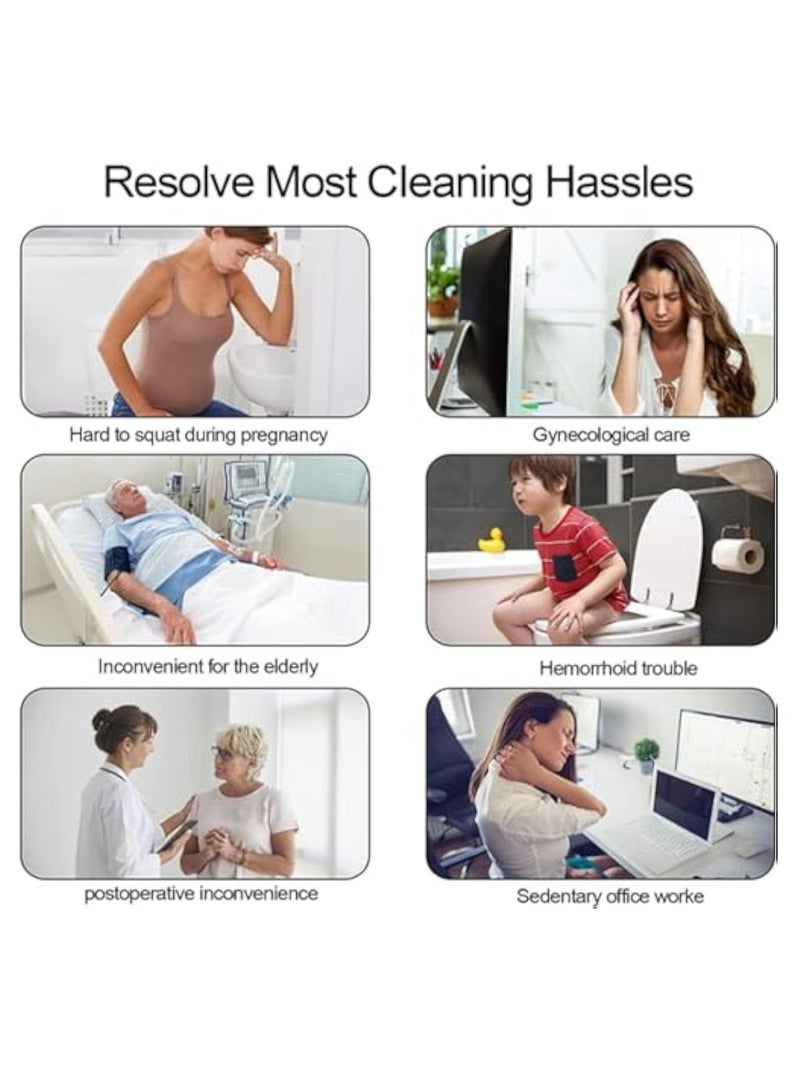 Sitz Bath for Toilet Seat,Foldable Sitz Bath for Over The Toilet Postpartum Care, Hemorrhoids,Clean Skin in the Buttock Area, with Flusher, Comfortable Seating, Relieve Pain, Water Massage, Reusable