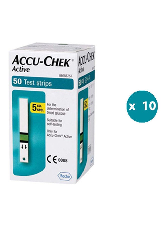 Pack Of 10 Active Blood Sugar Test Strips