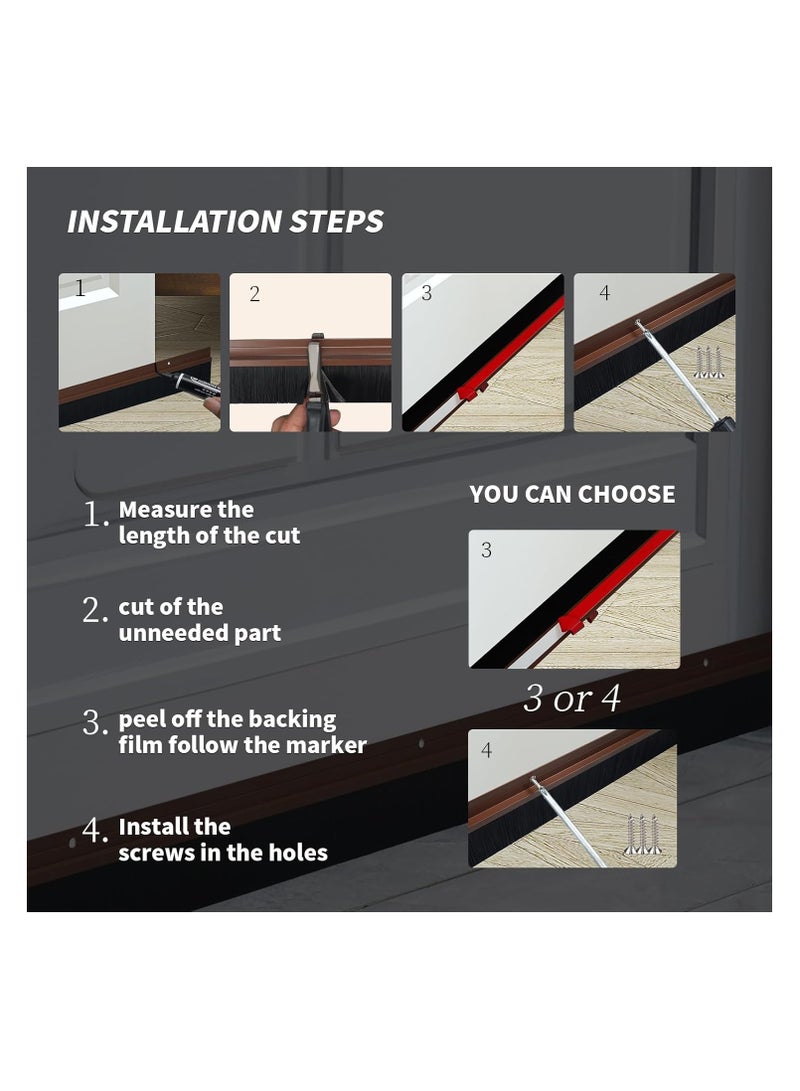 Door Bottom Brush Seal With Screw For Exterior And Interior Doors 100cm