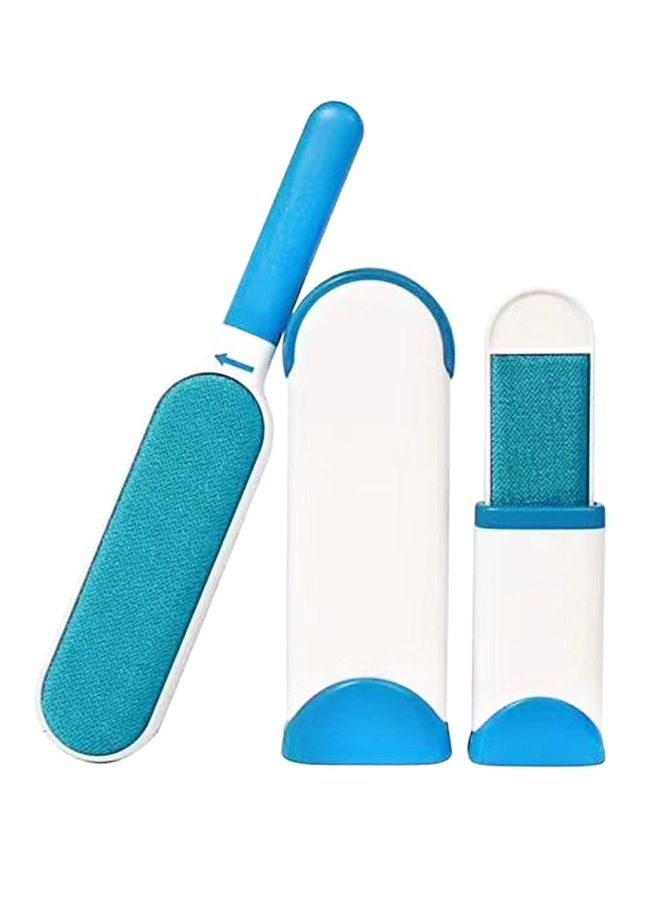 3-Piece Pet Fur Remover Brush White/Blue