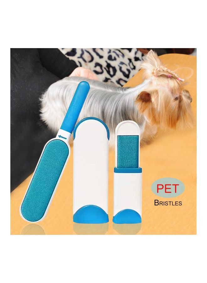 3-Piece Pet Fur Remover Brush White/Blue