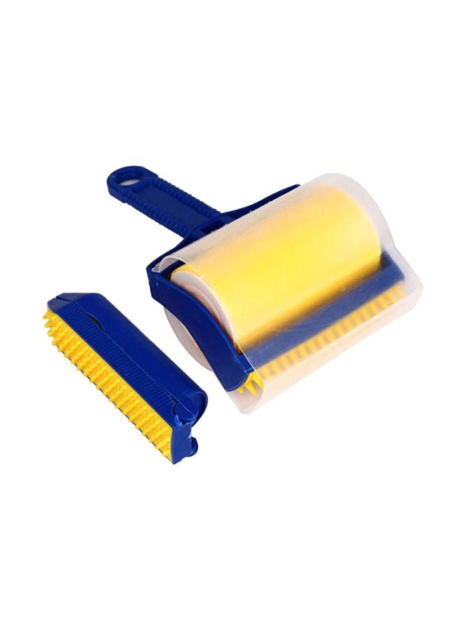 Lint Roller With Built-In Fingers Yellow/Blue