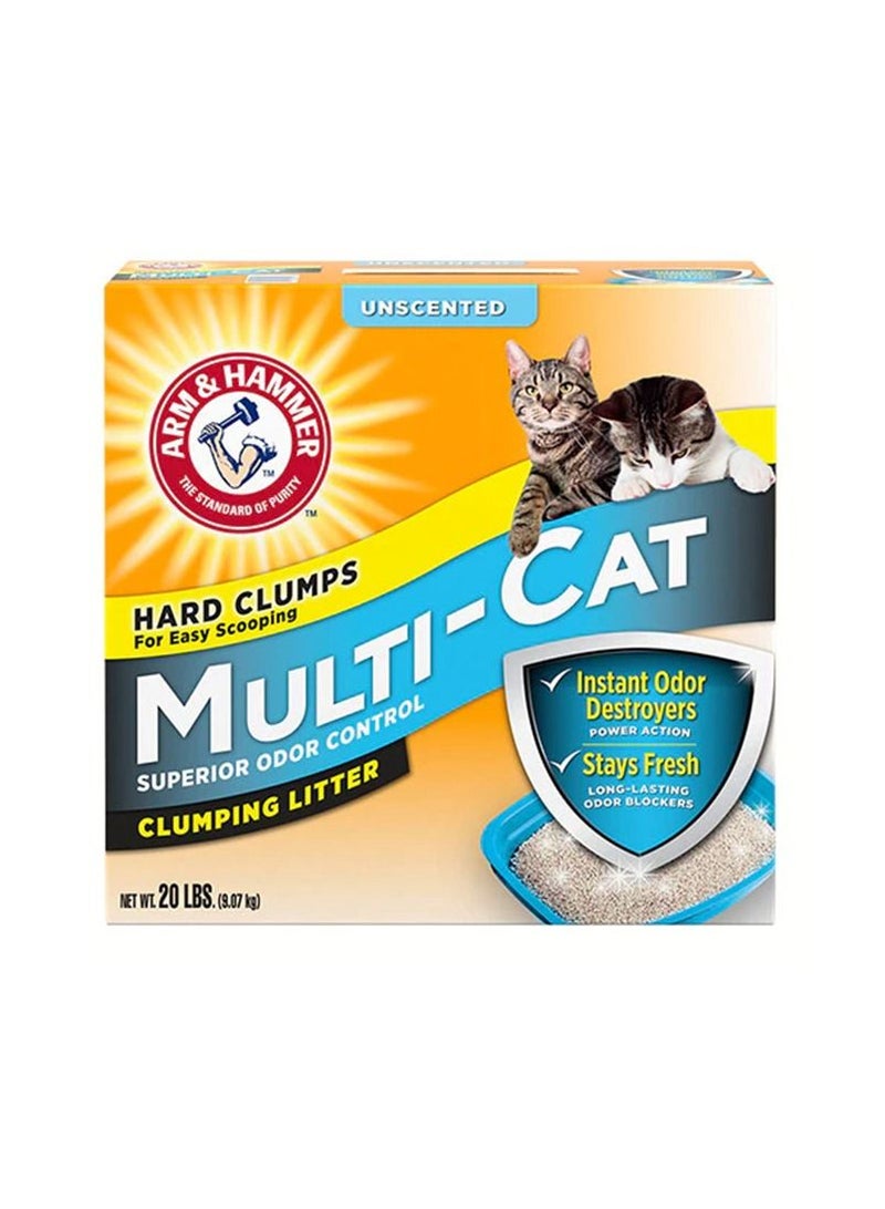 Arm & Hammer Multi-Cat Strength Clumping Litter, Unscented 9.07 kg