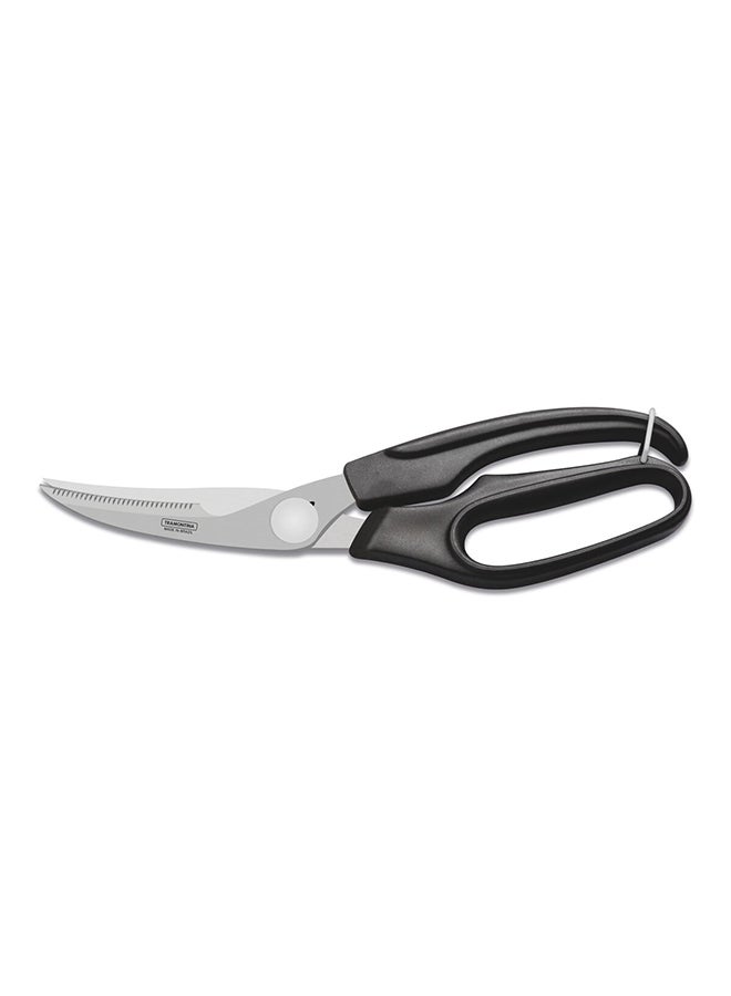 Supercort 10 Inches Poultry Scissors with Stainless Steel Blades and Black Polypropylene Handle Black/Silver 10inch