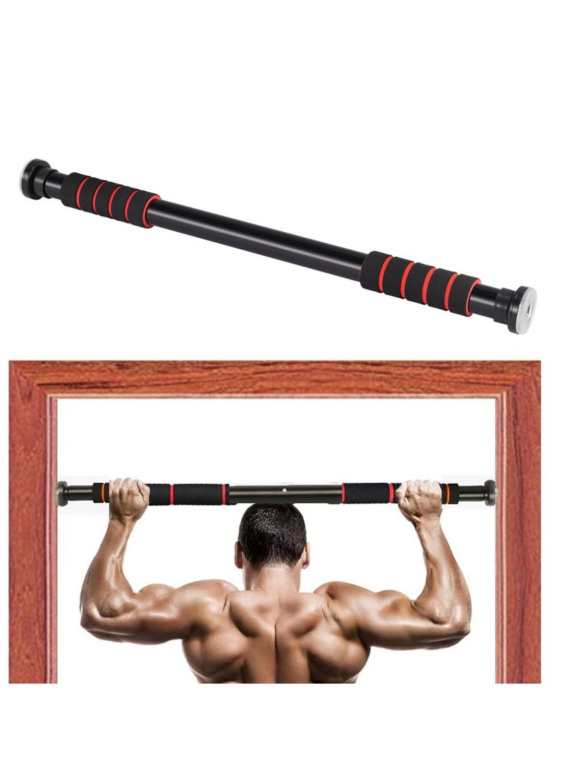 FFA SPORTS Adjustable (80-130cm) Doorway Pull up Bar Steel With Rubber Limiter And Screw, Stainless Steel Pull Up Adjustable Gym Horizontal Bar