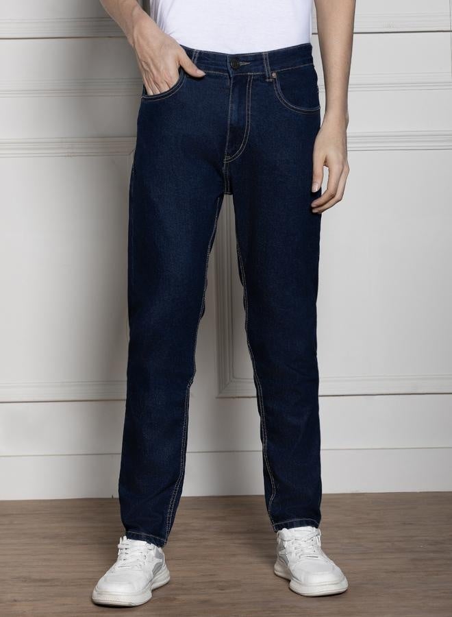 Men’s Slim Fit Dark Blue Jeans – Sleek and Stretchable