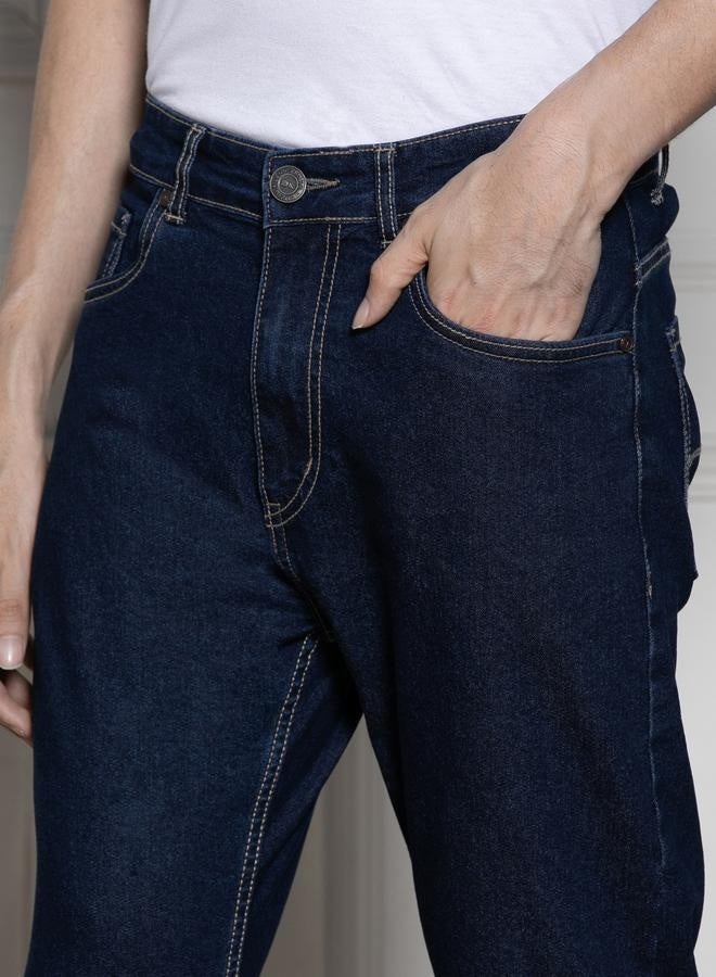 Men’s Slim Fit Dark Blue Jeans – Sleek and Stretchable