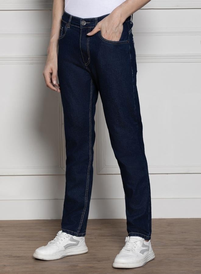 Men’s Slim Fit Dark Blue Jeans – Sleek and Stretchable