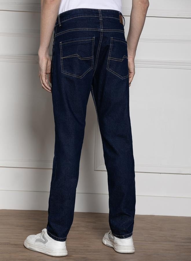 Men’s Slim Fit Dark Blue Jeans – Sleek and Stretchable