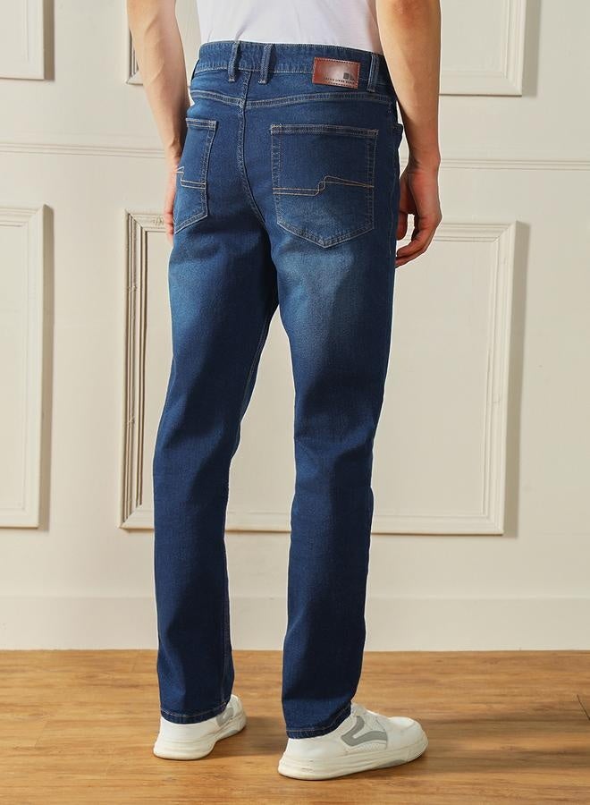 Men’s Straight Fit Dark Blue Jeans – Classic and Versatile