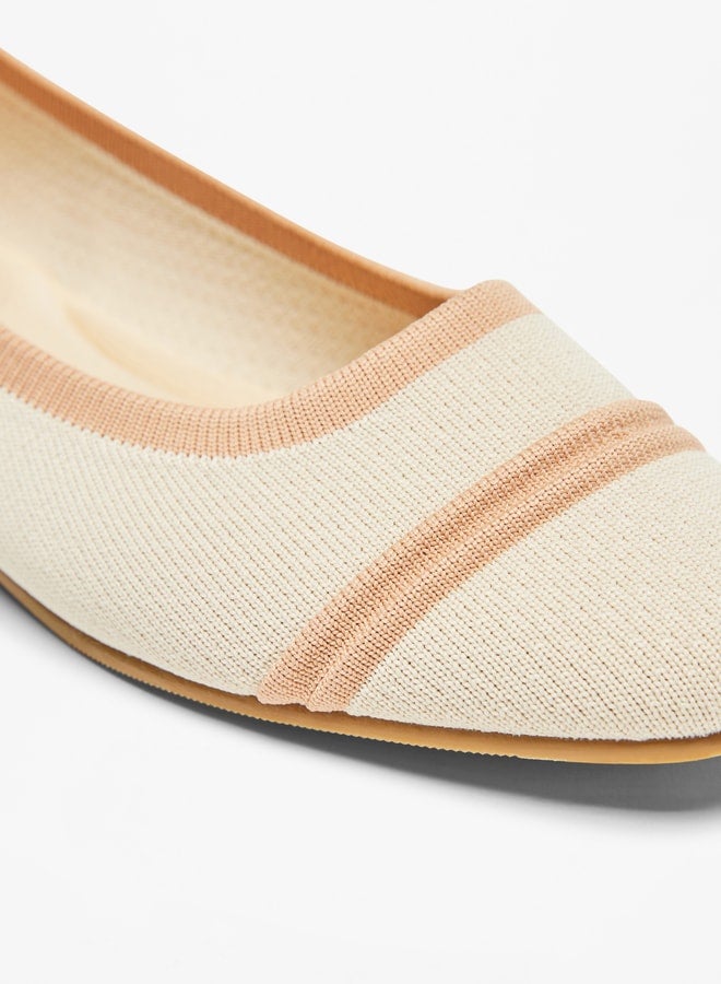 Women's Textured Slip-On Ballerina Shoes