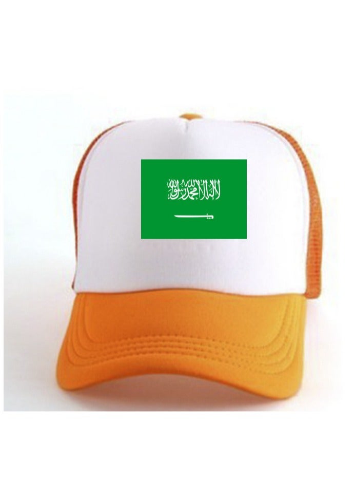 Flag of Saudi Arabia orange and white hat