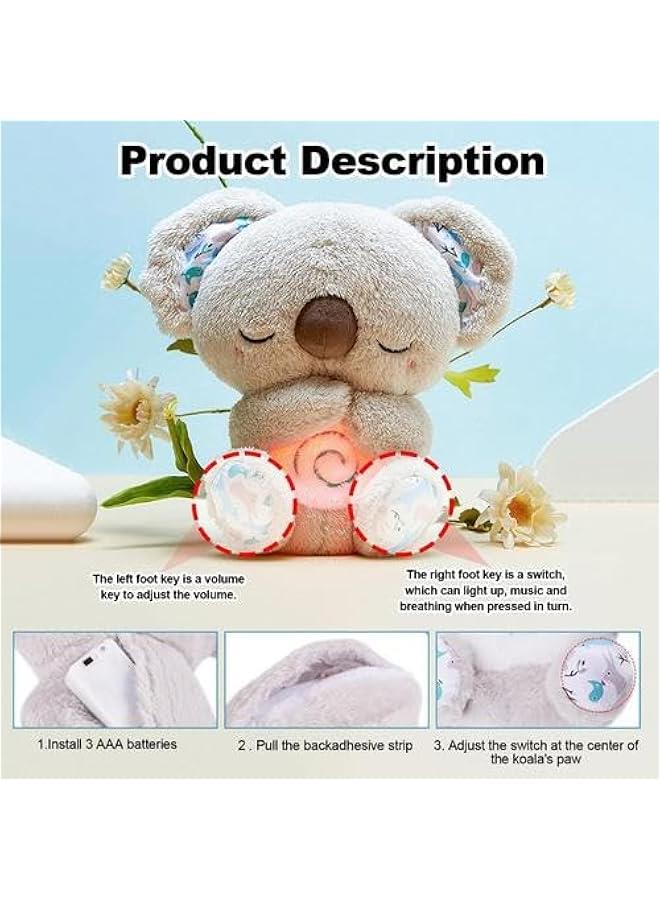 The Relief Koala, Anxietys Relief Koala Breathing, Breathing Otters Sleep Buddy for Adults, Sleeping Koala Plush Breathing, 2024 New Calming Koala, Adjustable Music