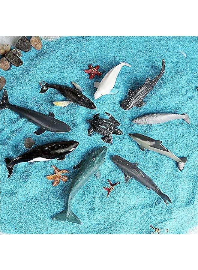 32PCS Mini Ocean Animal Figures Set with Sharks Whales Arctic Animals