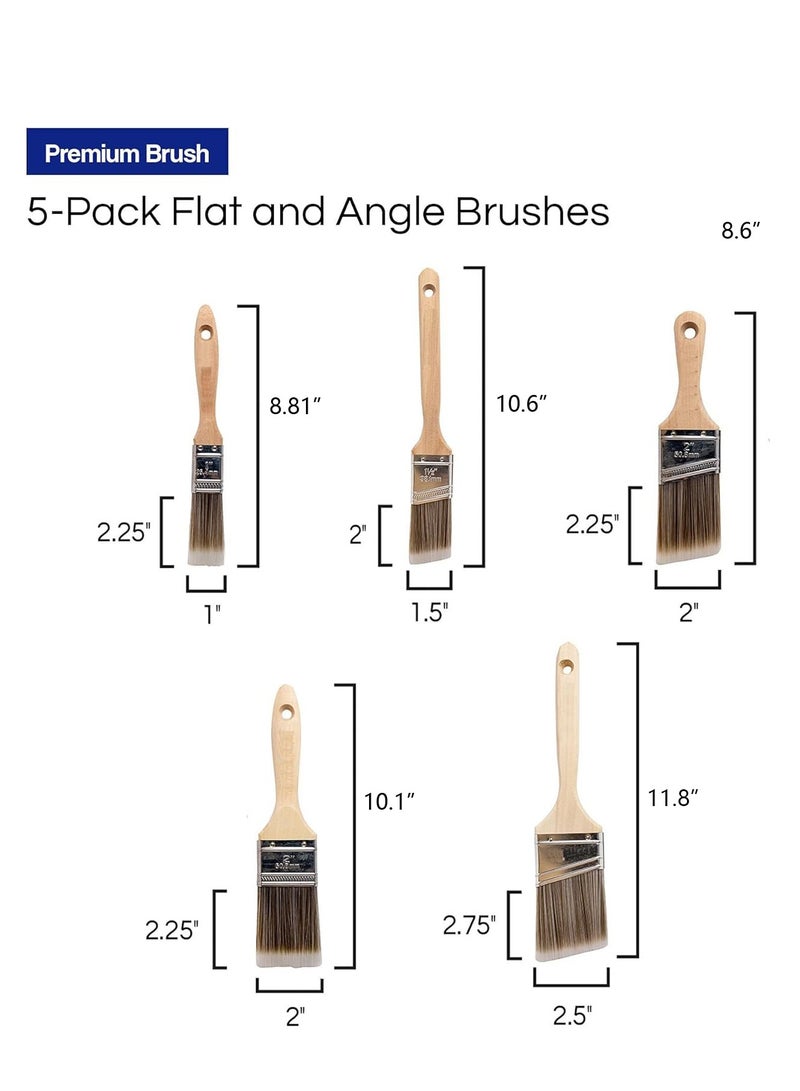 Paint Roller Kit, Paint Brushes and 6 Inch Foam Small Paint Roller kit for Professional or Home Owners with All Paints and Stains for Professional Painting Results