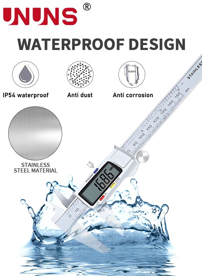 Digital LCD Vernier Calliper,150MM Stainless Steel Micrometer Electronic Tool,Metal Metric Measure Caliper For Engineer Carpenter