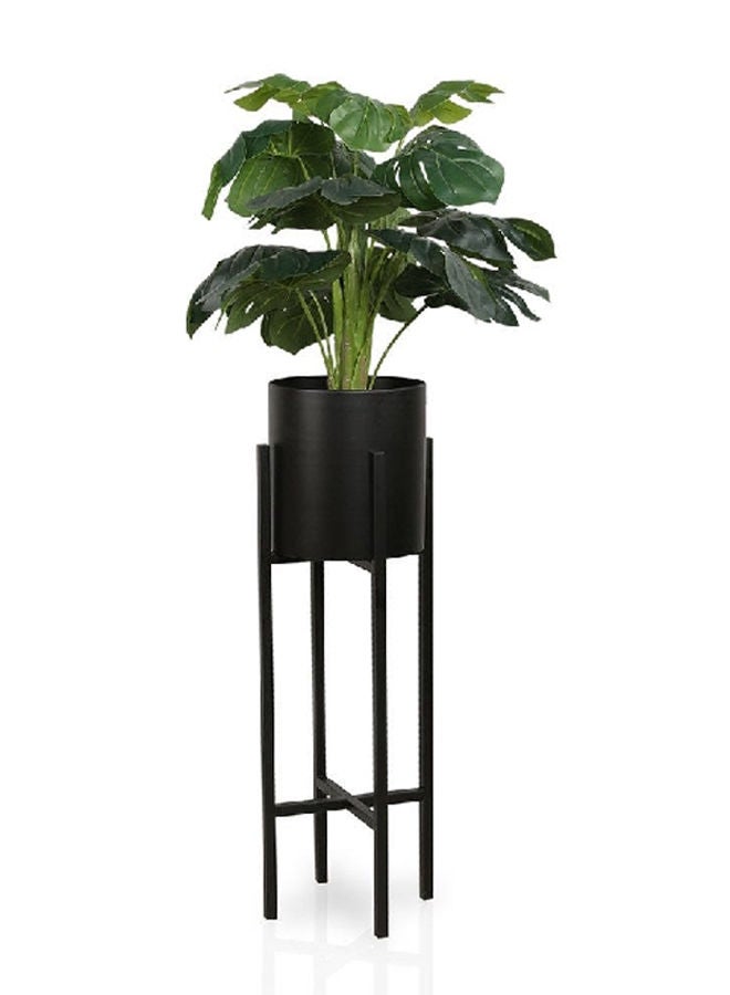 Flower Planter with Stand, Black - Large