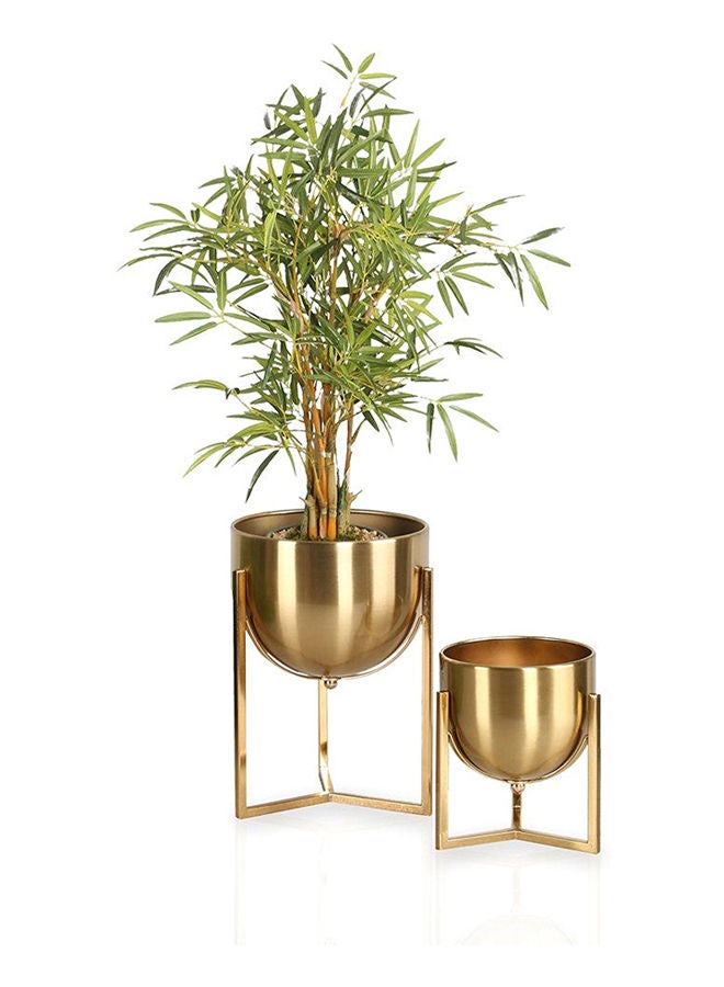 Metal Flower Pot Gold - Small