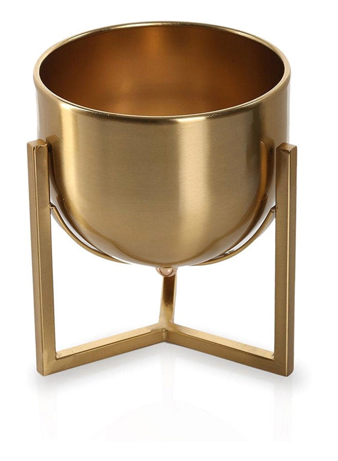 Metal Flower Pot Gold - Small