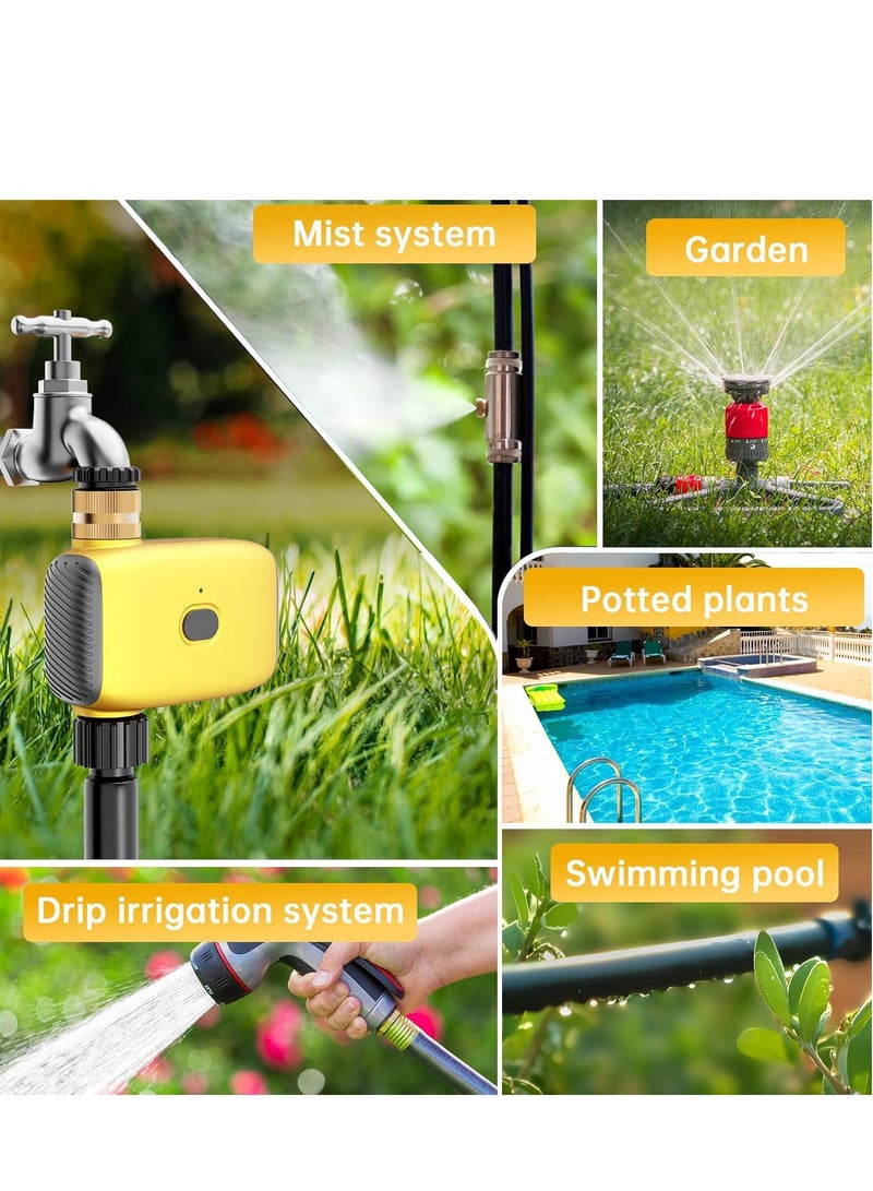 WiFi Sprinkler Timer Newest WiFi Water Timer for Garden Irrigation System, Brass Inlet Smart Hose Timer with Automatic Irrigation Controller for Yard Watering with Rain Delay Function