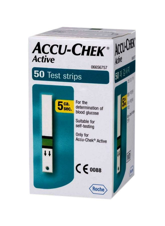 50-Piece Active Blood Glucose Test Strips