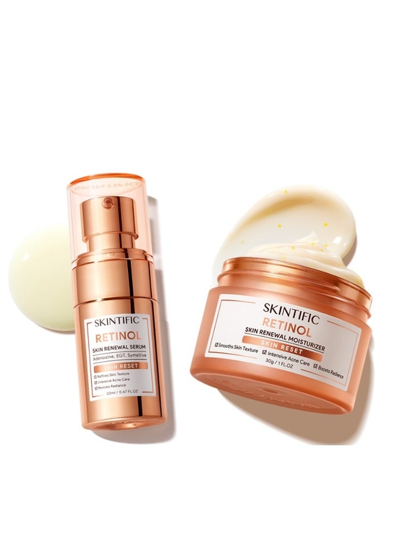 SKINTIFIC Anti Aging Retinol set Retinol skin Renewal Moisturizer + Retinol Skin Renewal Serum