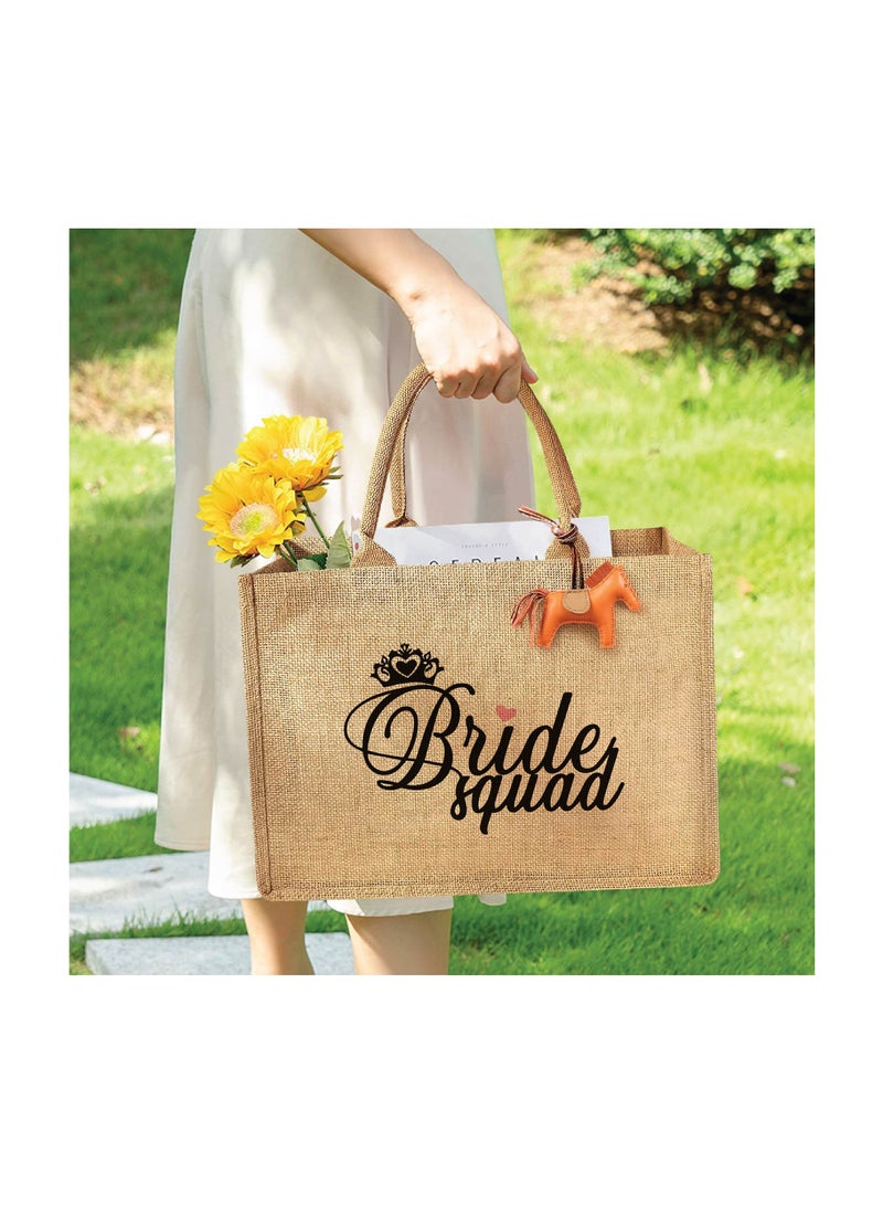 Bride Squad Jute Totes for the Perfect Party Favor - Bridesmaids - Besties - Bags for the Perfect Wedding Squad - Gift Set for Bride Squad