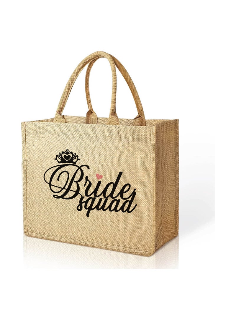 Bride Squad Jute Totes for the Perfect Party Favor - Bridesmaids - Besties - Bags for the Perfect Wedding Squad - Gift Set for Bride Squad