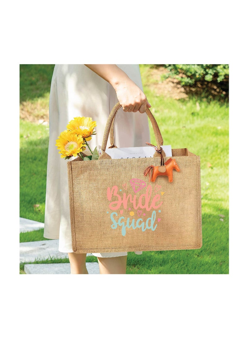 Bride Squad Jute Totes for the Perfect Party Favor - Bridesmaids - Besties - Bags for the Perfect Wedding Squad - Gift Set for Bride Squad