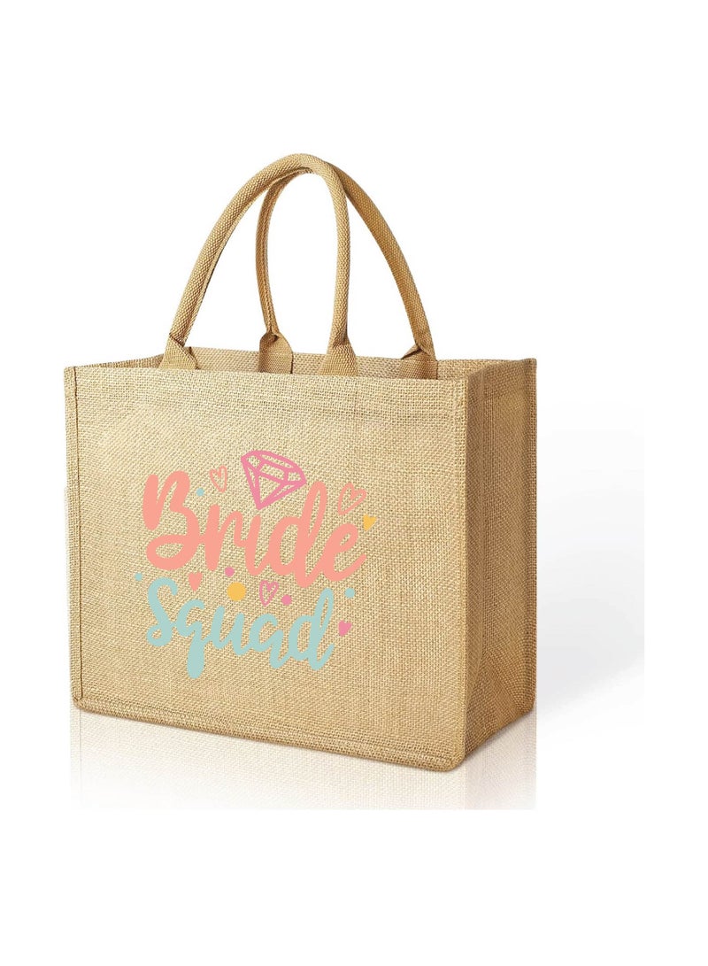 Bride Squad Jute Totes for the Perfect Party Favor - Bridesmaids - Besties - Bags for the Perfect Wedding Squad - Gift Set for Bride Squad