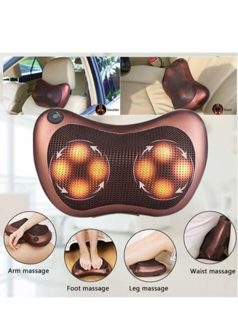 Electric Shiatsu Cervical Massager Pillow Heat Back Neck Lumbar Home Car Cushion