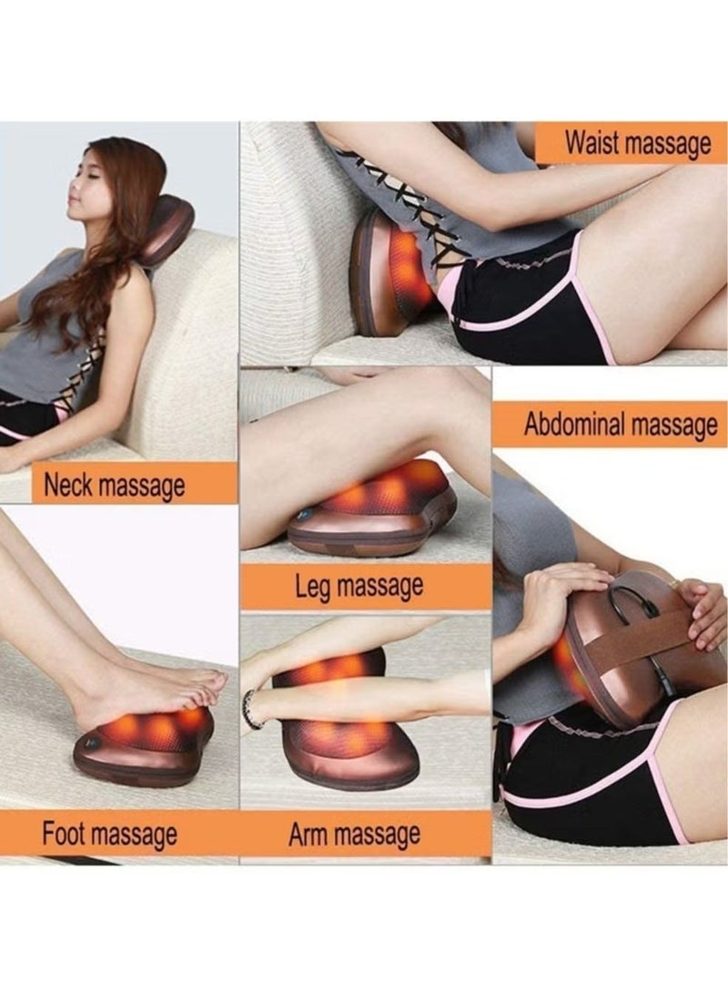 Electric Shiatsu Cervical Massager Pillow Heat Back Neck Lumbar Home Car Cushion