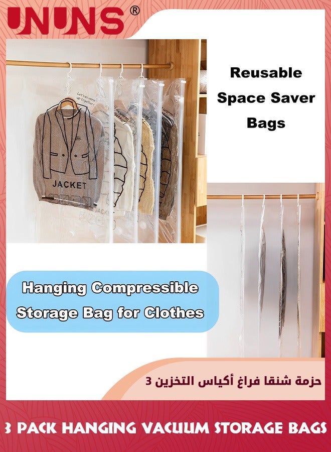 Vacuum Storage Bags 3 Jumbo Pack,Super Large Vacuum Seal Bag With Free Hand Pump,Space Saver Compression Storage Bag For Clothes Comforters Blanket Pillows Bedding,110x67cm