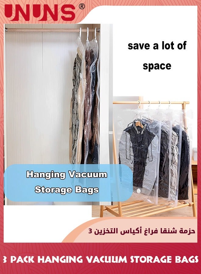 Vacuum Storage Bags 3 Jumbo Pack,Super Large Vacuum Seal Bag With Free Hand Pump,Space Saver Compression Storage Bag For Clothes Comforters Blanket Pillows Bedding,110x67cm