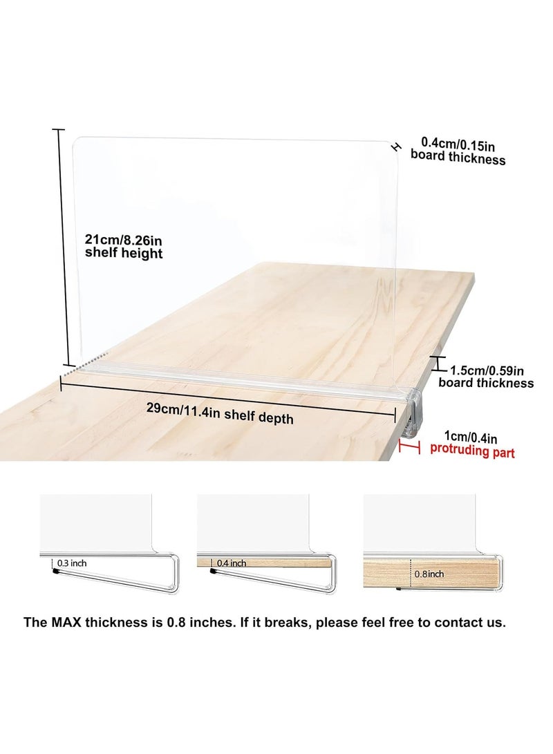 6 Pcs Acrylic Shelf Dividers (Shelves Less Than 0.8