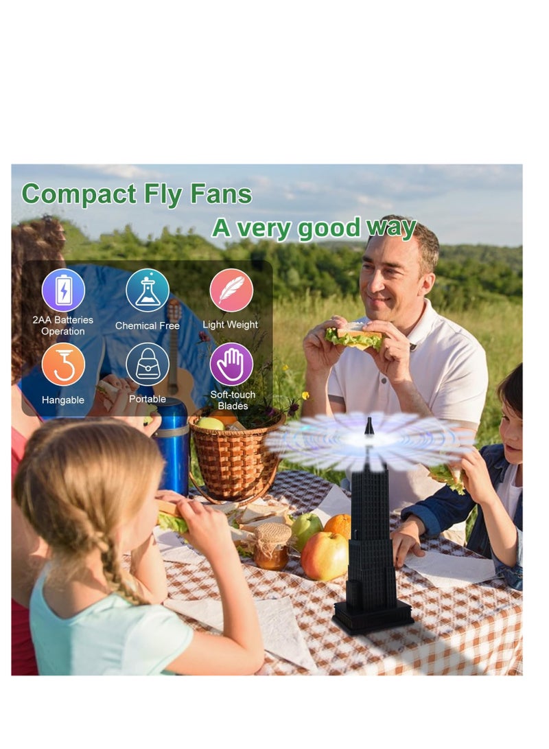 Fly Fan for Tables Fly Table Fans Portable Table Fly Fans Repellent Outdoor Indoor Keep Flies Away Batteries Powered for Restaurant Party Home Outdoor Dinner Picnic Patio 3 Pack