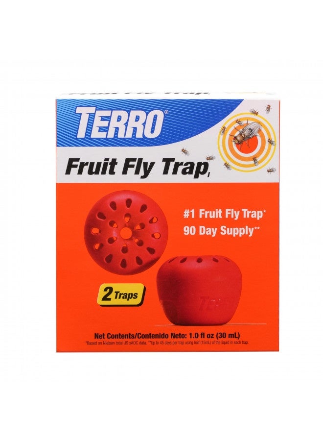 Terro T2502 Ready-To-Use Indoor Fruit Fly Trap With Built In Window - 2 Traps + 90 Day Lure Supply