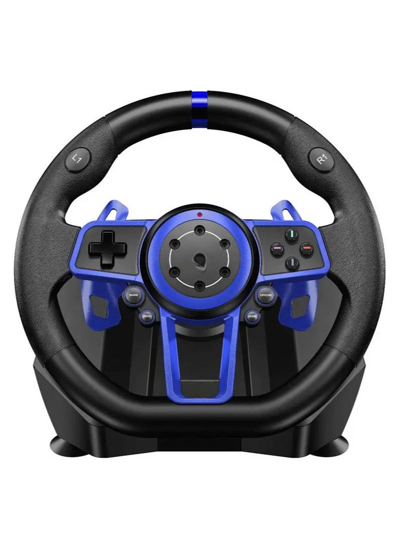 Suzuka Wheel F111 Racing Wheel Set with Clutch Pedals & H-Shifter for PlayStation 5 (PS5) - Realistic Driving Simulation, Force Feedback, Compatible with PS5, PS4, PC