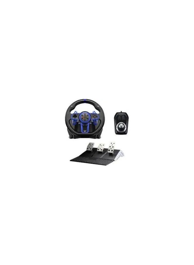 Suzuka Wheel F111 Racing Wheel Set with Clutch Pedals & H-Shifter for PlayStation 5 (PS5) - Realistic Driving Simulation, Force Feedback, Compatible with PS5, PS4, PC