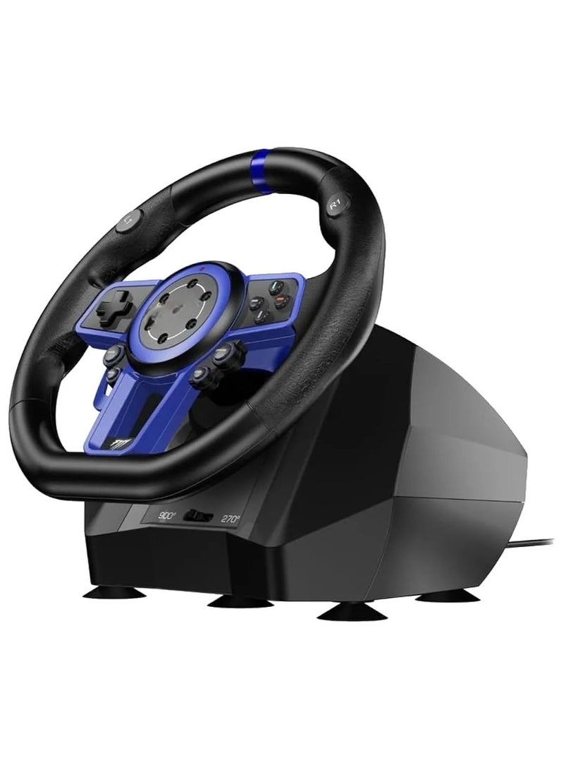 Suzuka Wheel F111 Racing Wheel Set with Clutch Pedals & H-Shifter for PlayStation 5 (PS5) - Realistic Driving Simulation, Force Feedback, Compatible with PS5, PS4, PC