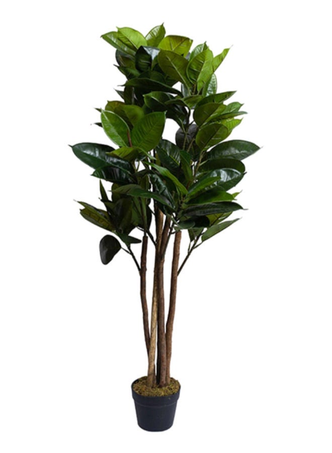 Artificial Potted Rubber Tree Green - 120 cm