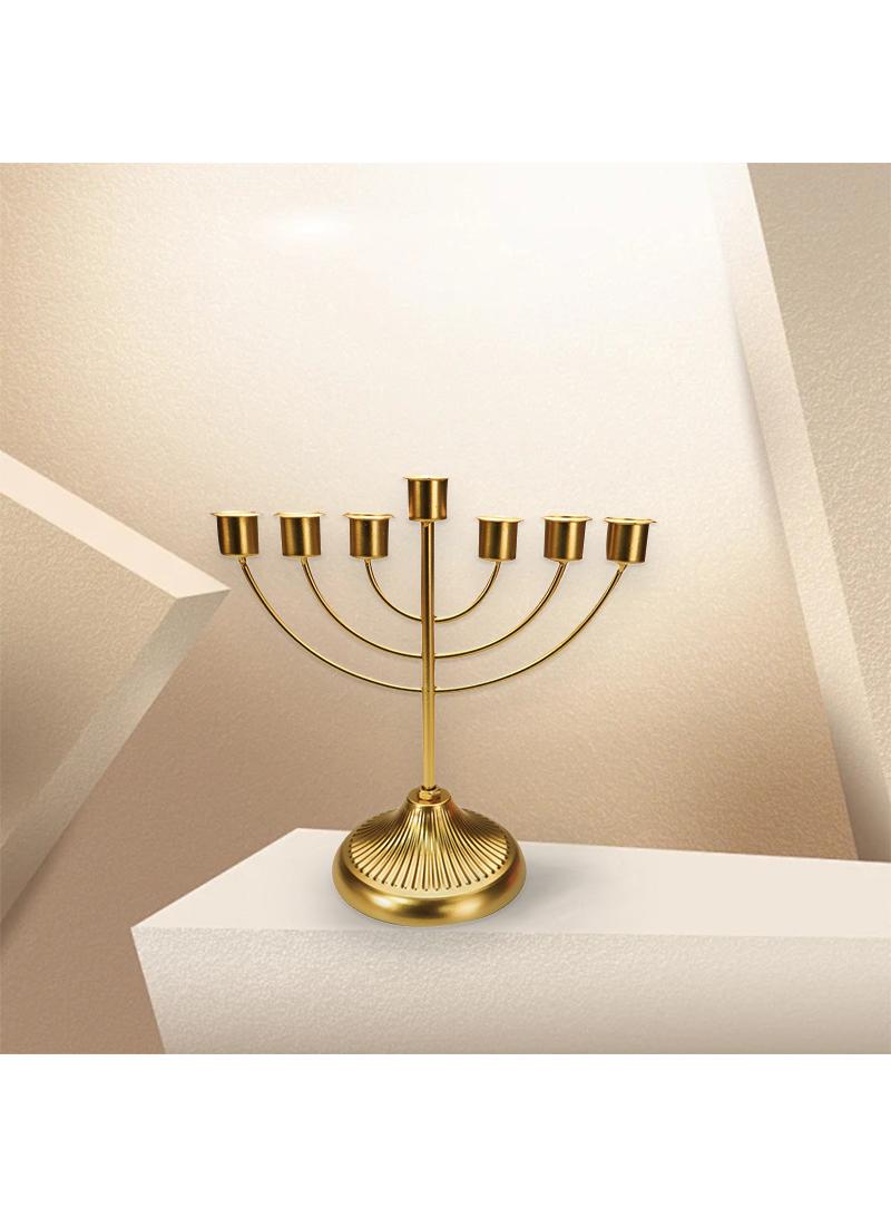 Home Decor Holiday Atmosphere Layout Candle Golden Seven-head Candlestick