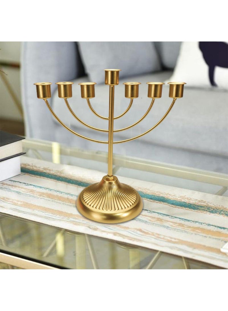 Home Decor Holiday Atmosphere Layout Candle Golden Seven-head Candlestick