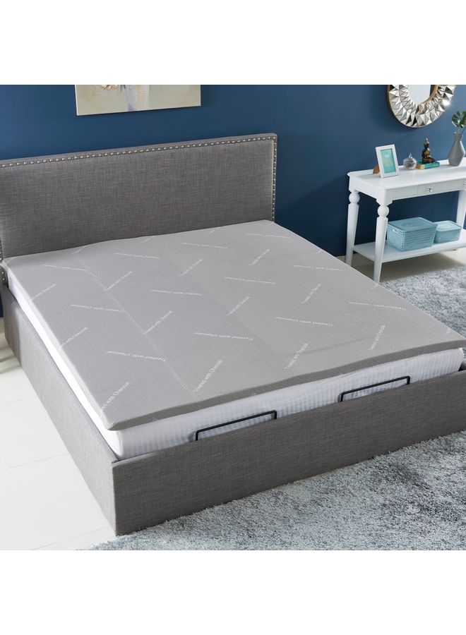 Mattress Topper Polyester Grey/White 200x200cm