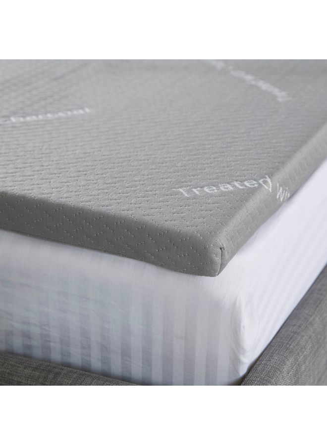 Mattress Topper Polyester Grey/White 200x200cm